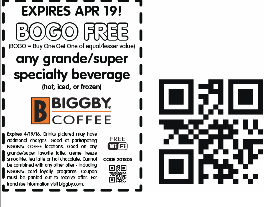 Biggby Coffee Printable Coupon