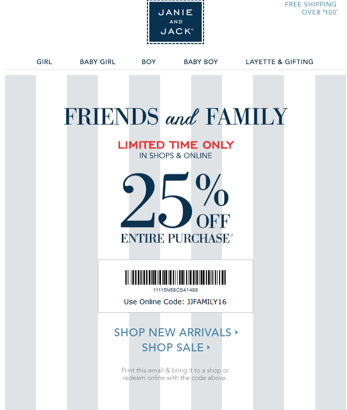 Janie and Jack Printable Coupon