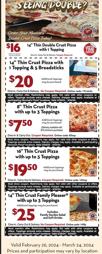 Monical s Pizza Printable Coupon Monical s Pizza Printable Coupon