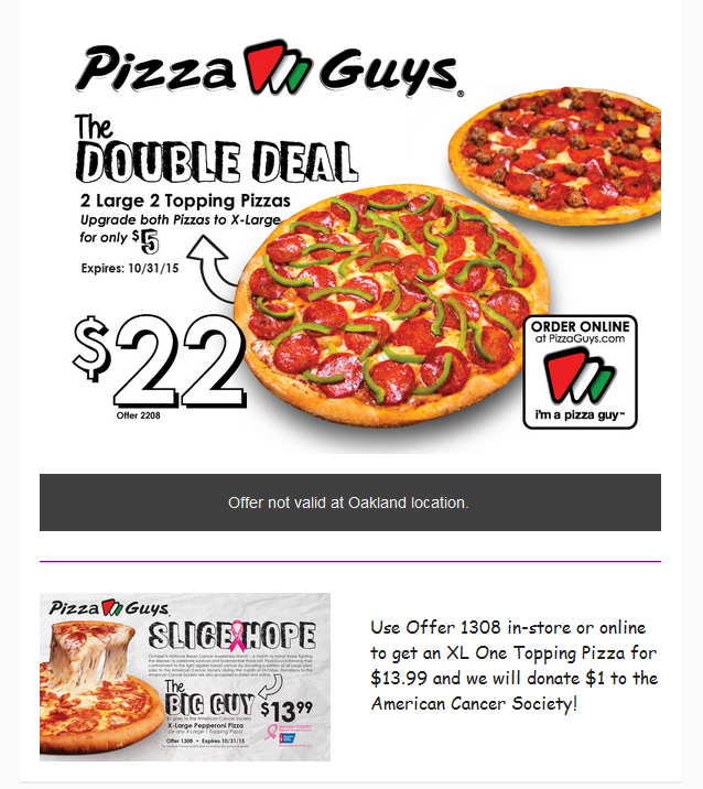 Printable Pizza Coupons