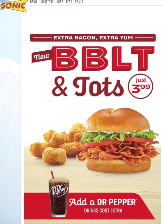 Sonic DriveIn Printable Coupon