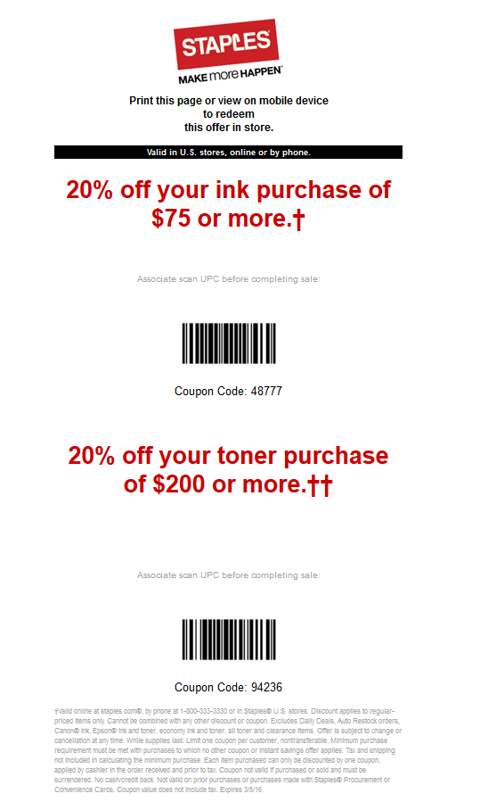 Staples Printable Coupon